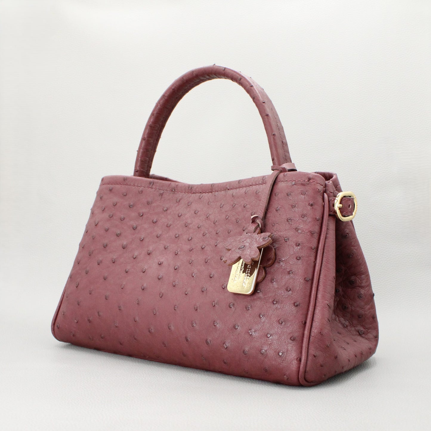 Meline Top Handle Bag-Bordeaux Ostrich