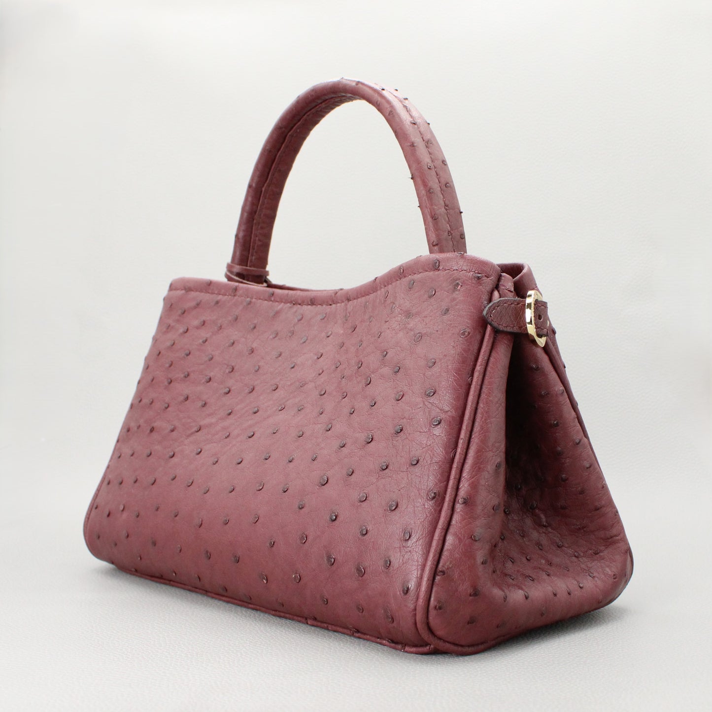 Meline Top Handle Bag-Bordeaux Ostrich