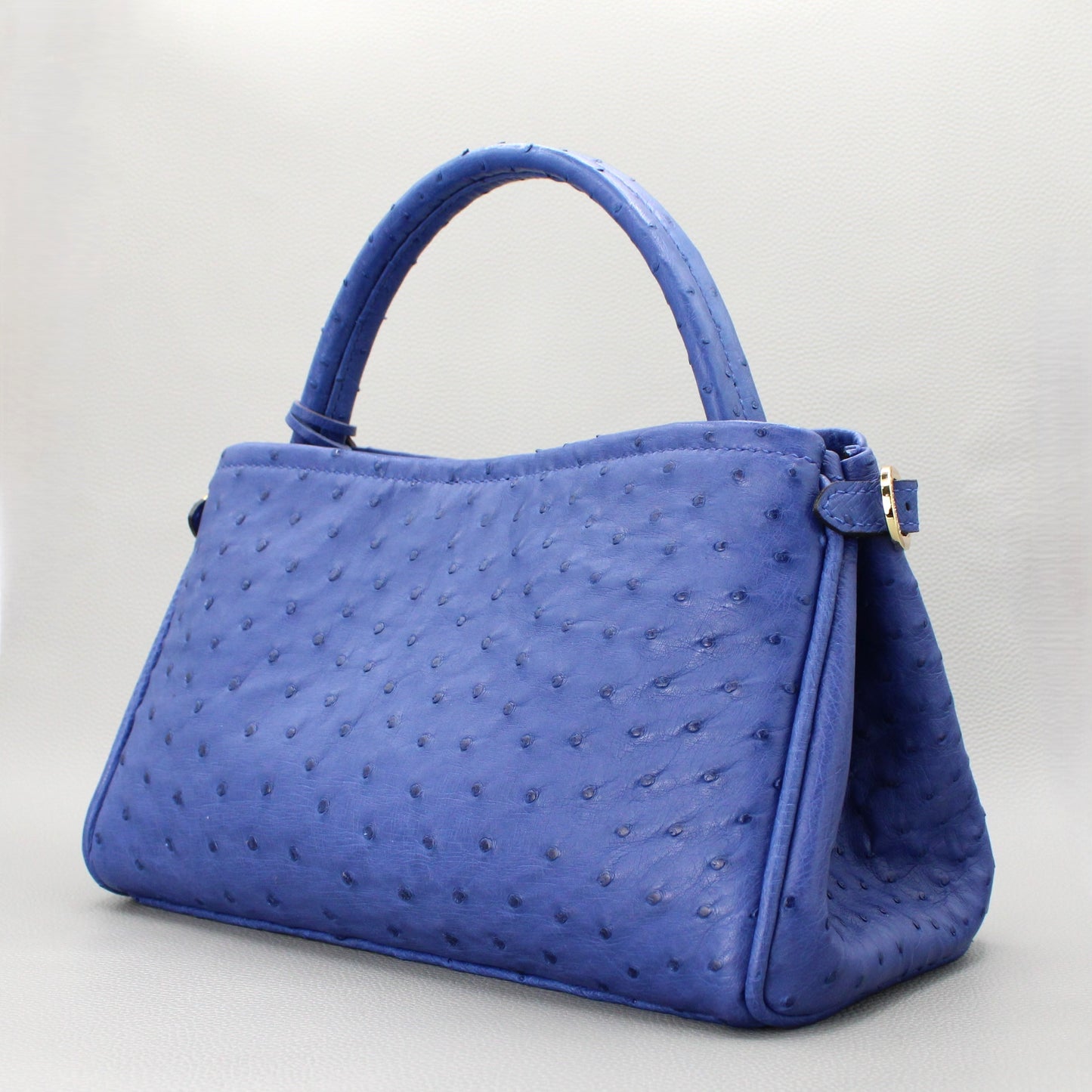Meline Top Handle Bag-Sapphire Blue Ostrich