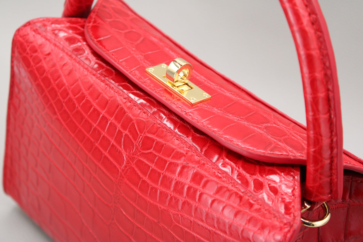 Sophie Top Handle Bag-Red Alligator