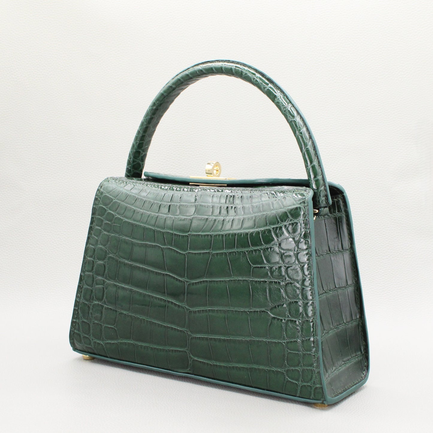 Sophie Top Handle Bag-Forest Green Alligator