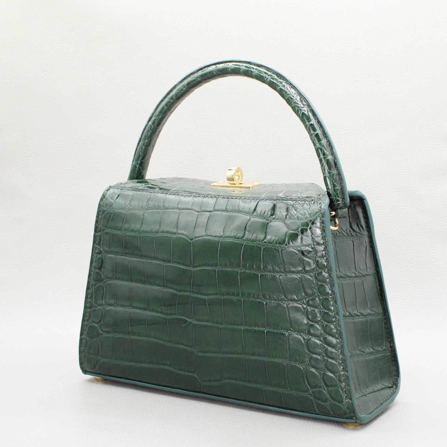 Sophie Top Handle Bag-Forest Green Alligator