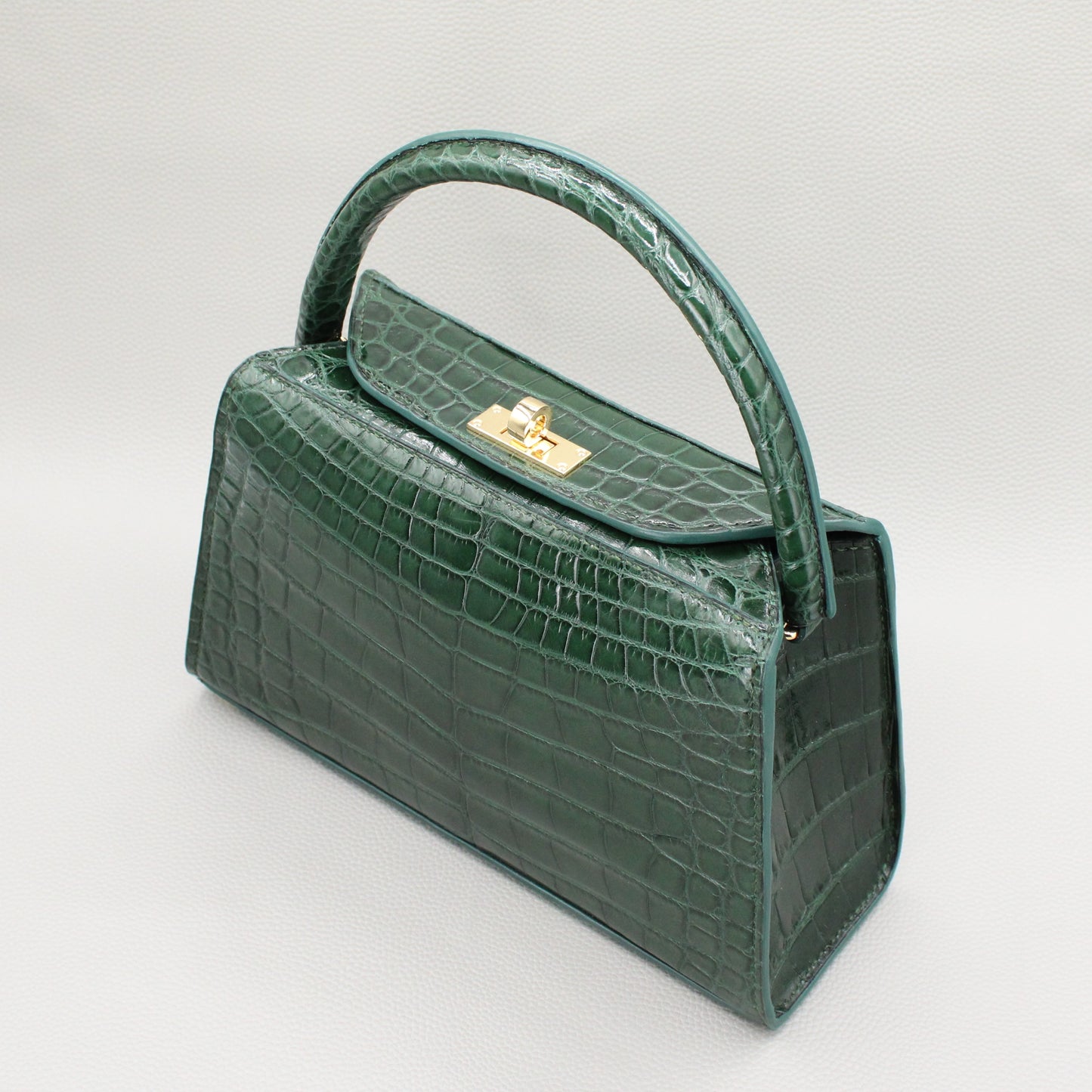 Sophie Top Handle Bag-Forest Green Alligator