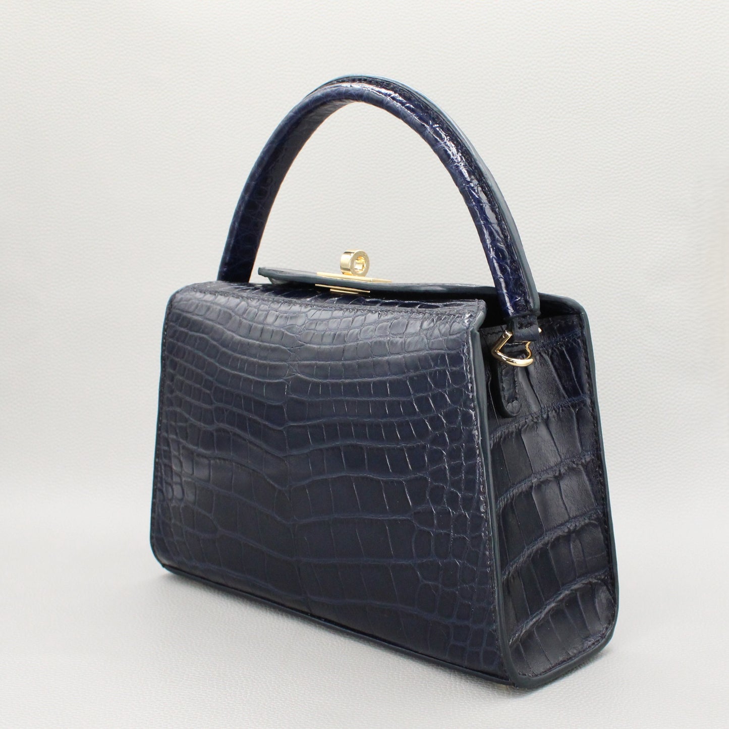 Sophie Top Handle Bag-Navy Blue Alligator