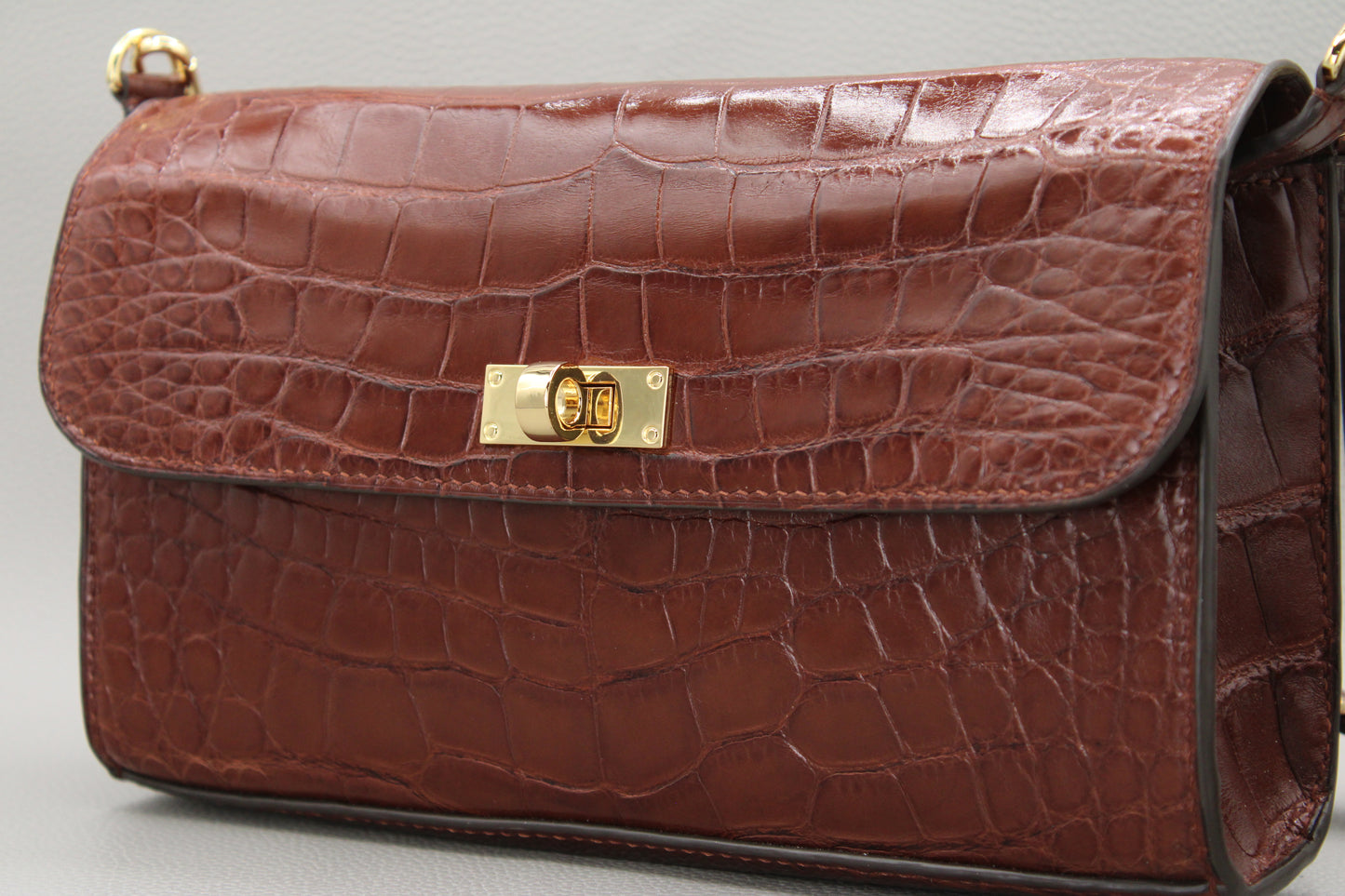 Elise Crossbody Bag-Brown Alligator