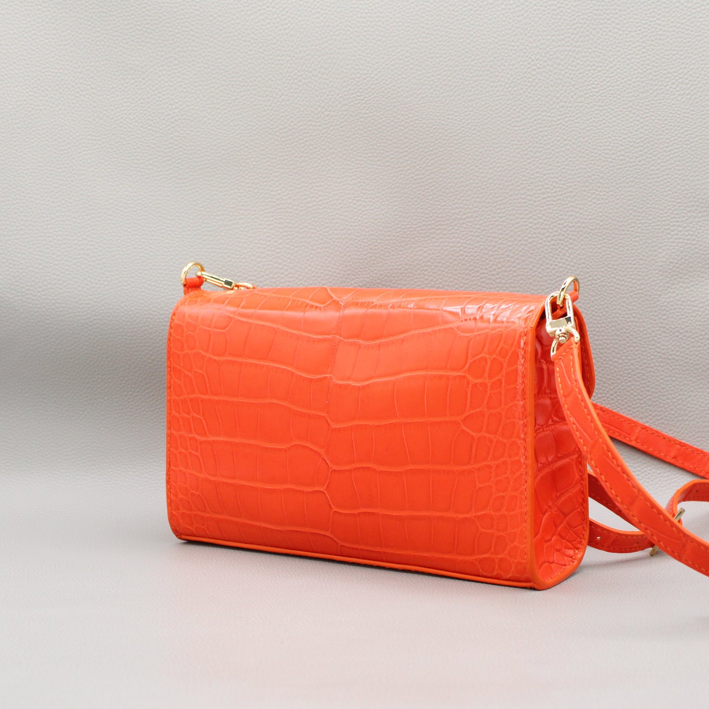 Elise Crossbody Bag-Orange Alligator