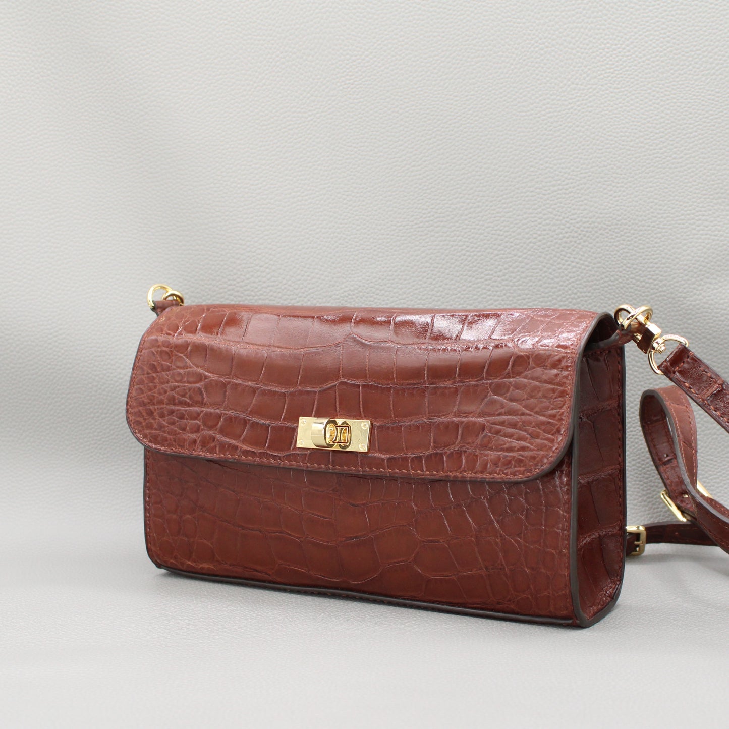Elise Crossbody Bag-Brown Alligator