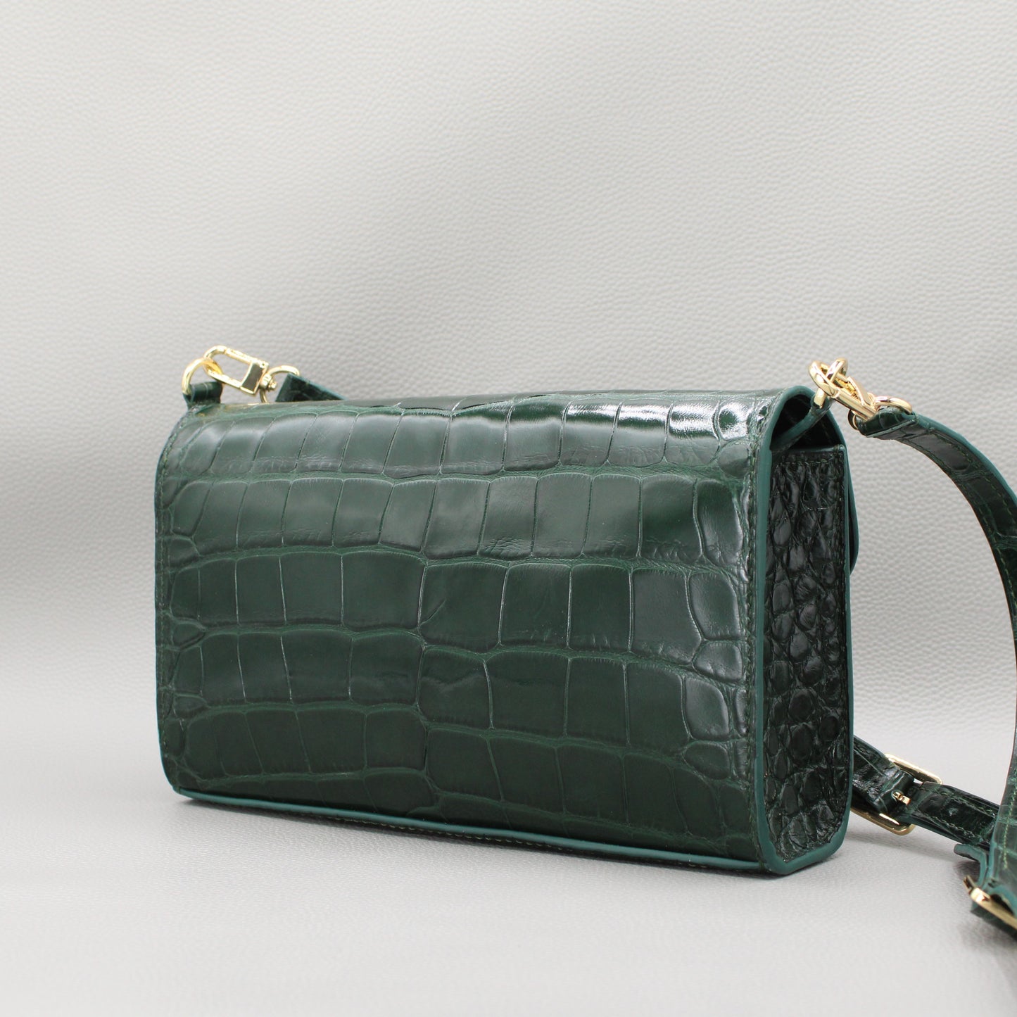 Elise Crossbody Bag-Forest Green Alligator