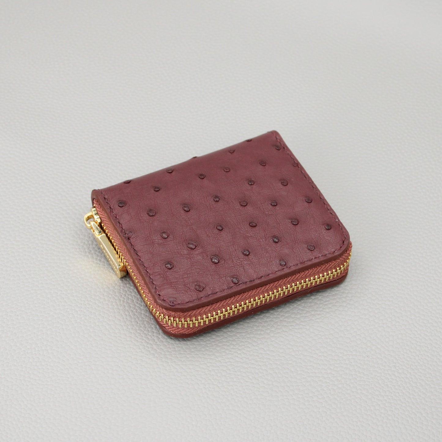 Compact Zip Around Wallet-Boardeaux Ostrich