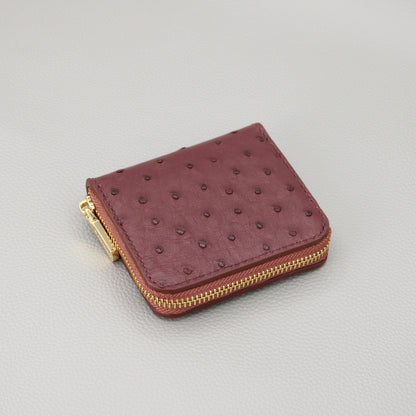 Compact Zip Around Wallet-Boardeaux Ostrich