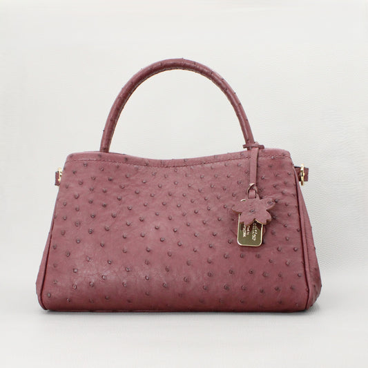 Meline Top Handle Bag-Bordeaux Ostrich