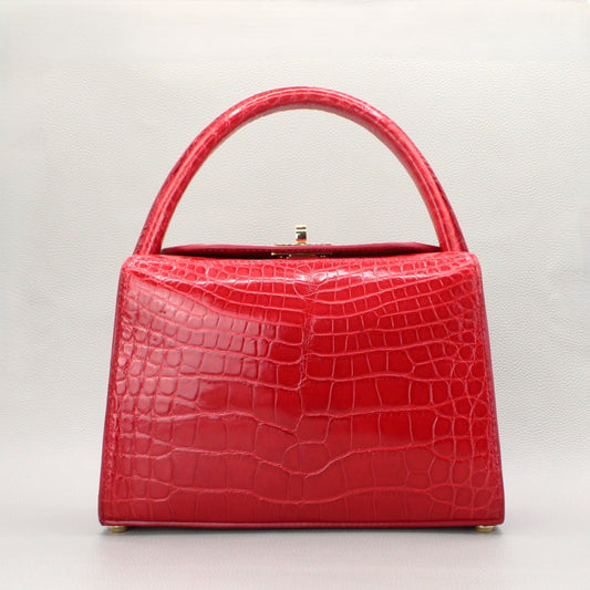 Sophie Top Handle Bag-Red Alligator