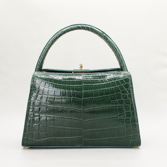 Sophie Top Handle Bag-Forest Green Alligator